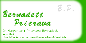 bernadett prierava business card